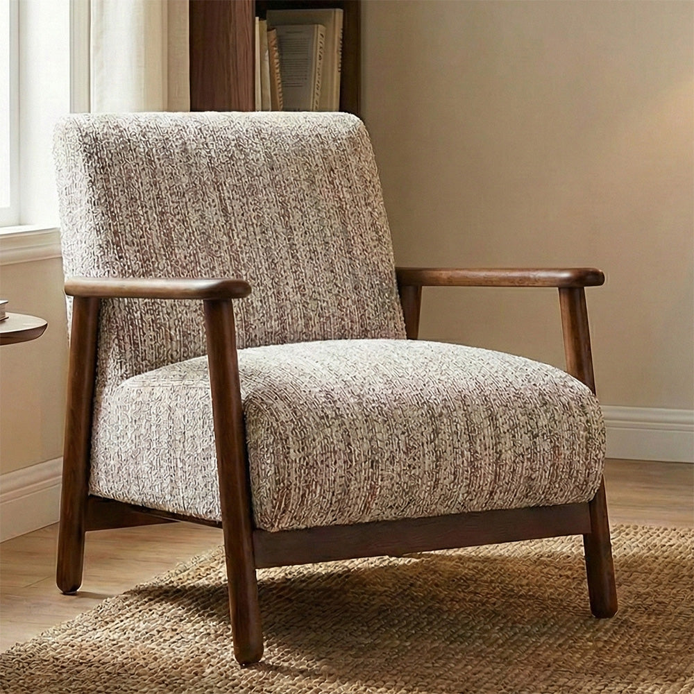 Florie Boucle Chair with Wood