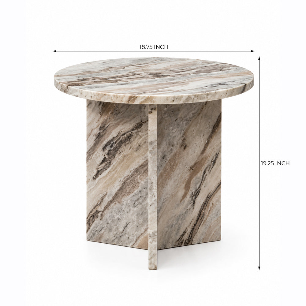Marble Drift Butterscotch Round Coffee Table - Small