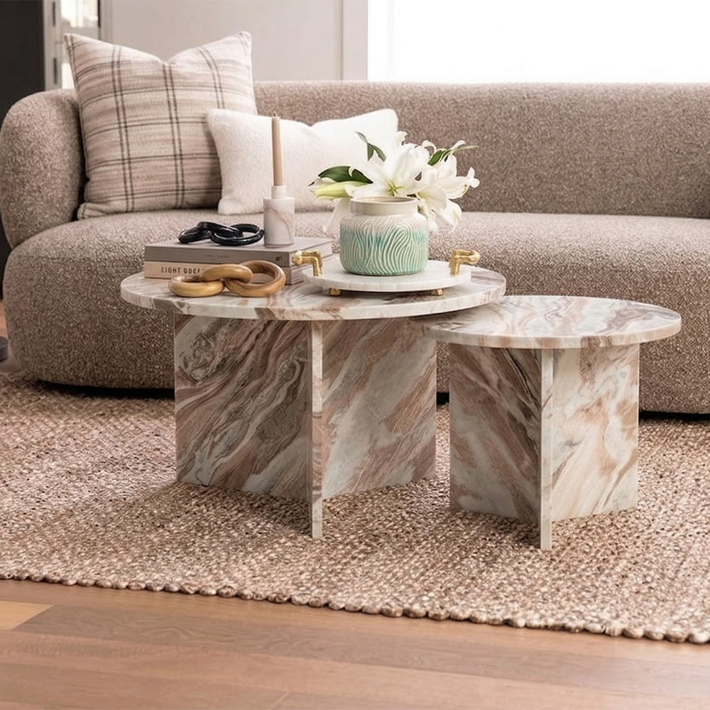 Marble Drift Coffee Table Set of 2 - All Big Small