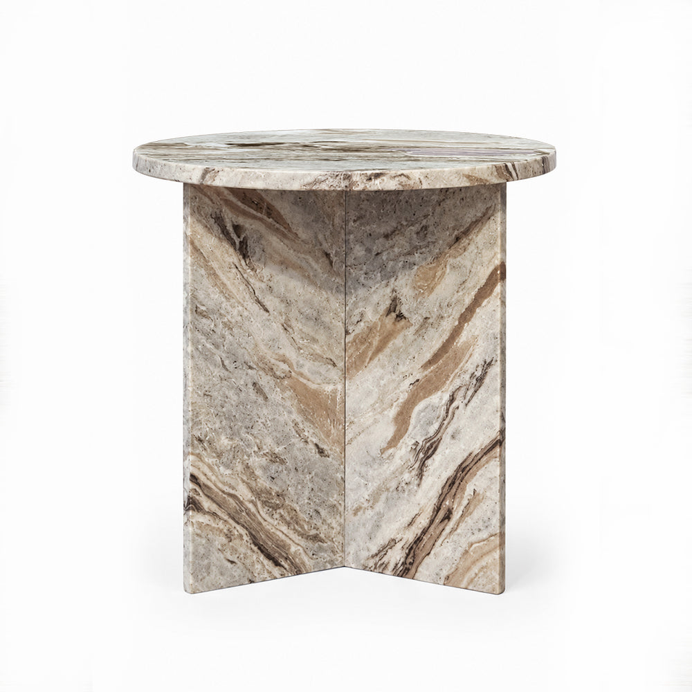 Marble Drift Butterscotch Round Coffee Table - Small