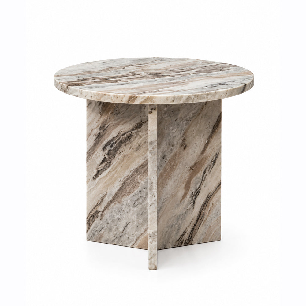 Marble Drift Butterscotch Round Coffee Table - Small