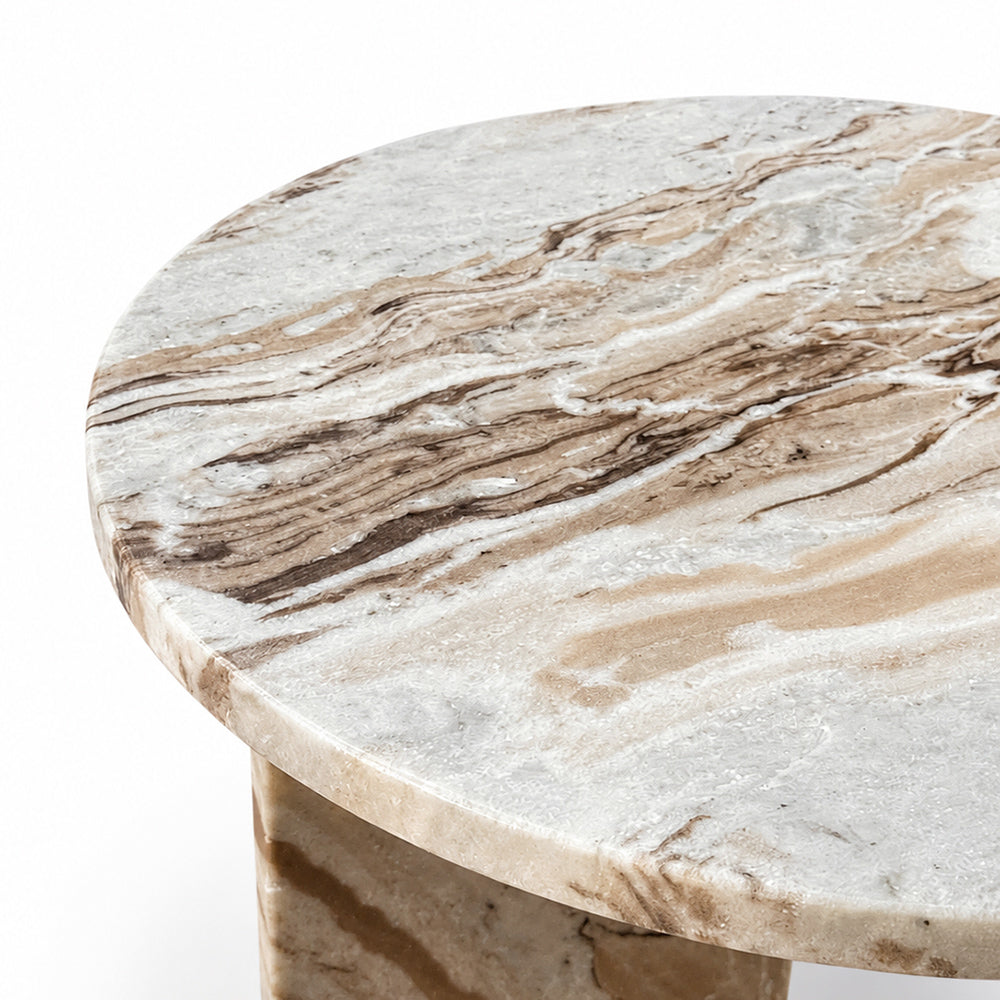 Marble Drift Butterscotch Round Coffee Table - Small