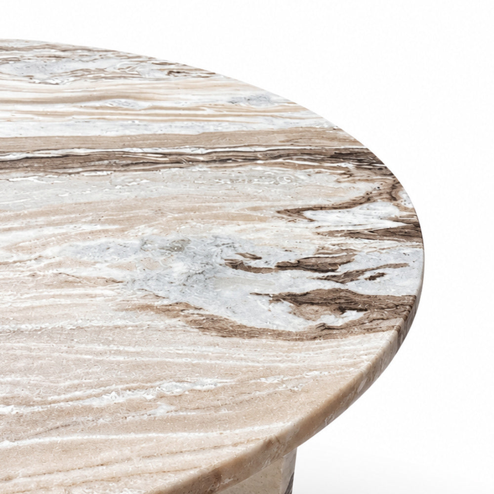 Marble Drift Butterscotch Round Coffee Table - Big