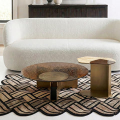 Glass Bonita Coffee Table Set of 2 with Steel Base