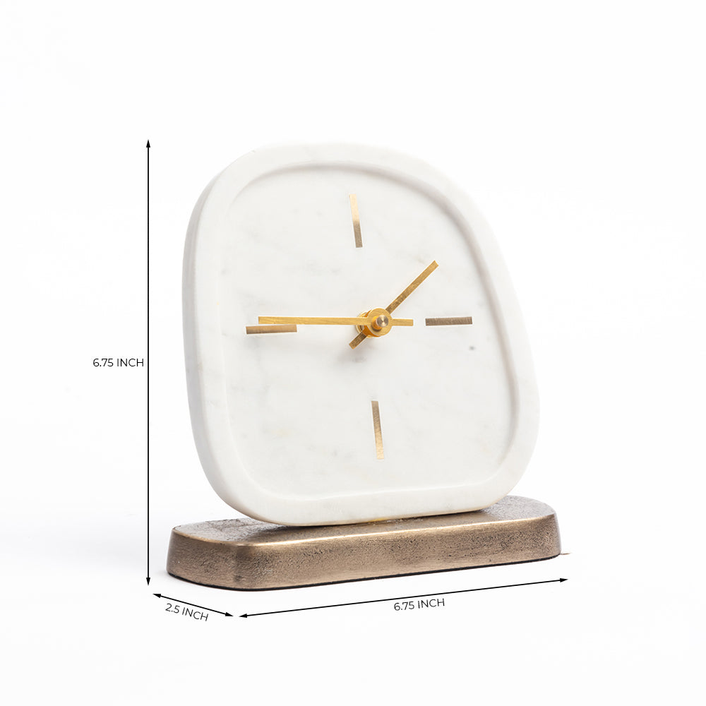 Aluminium Brielle Marble Clock