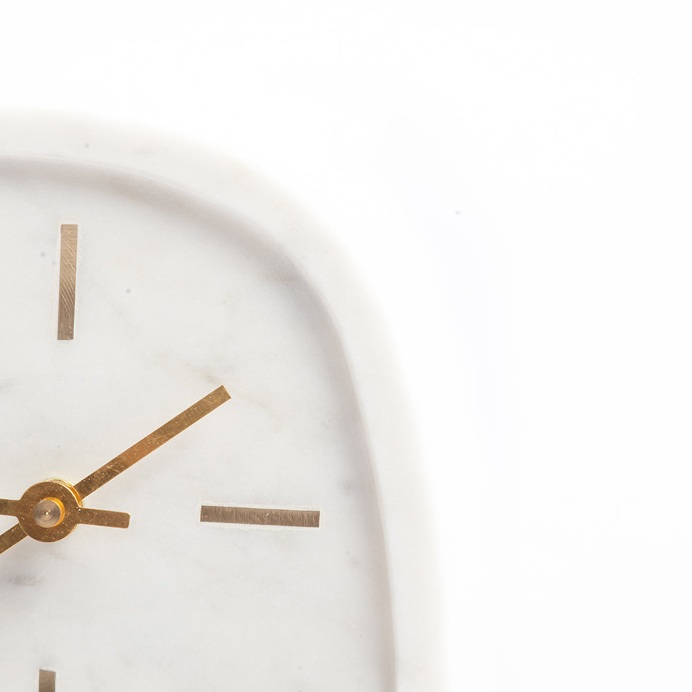 Aluminium Brielle Marble Clock