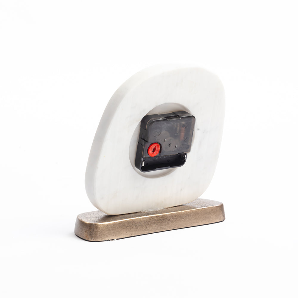 Aluminium Brielle Marble Clock