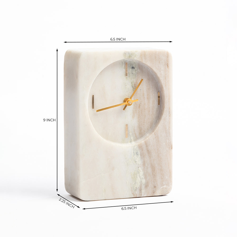 Aluminium Rida Marble Clock
