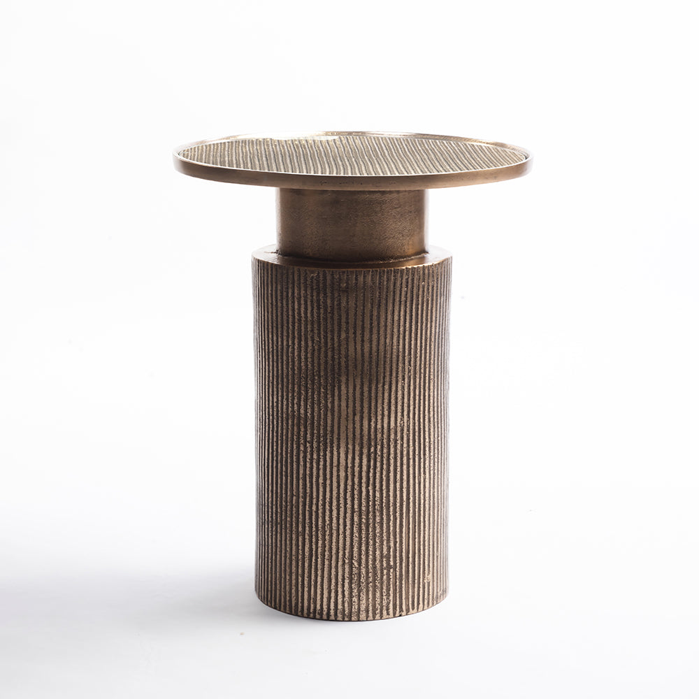 Glass Kragad Round Side Table with Iron