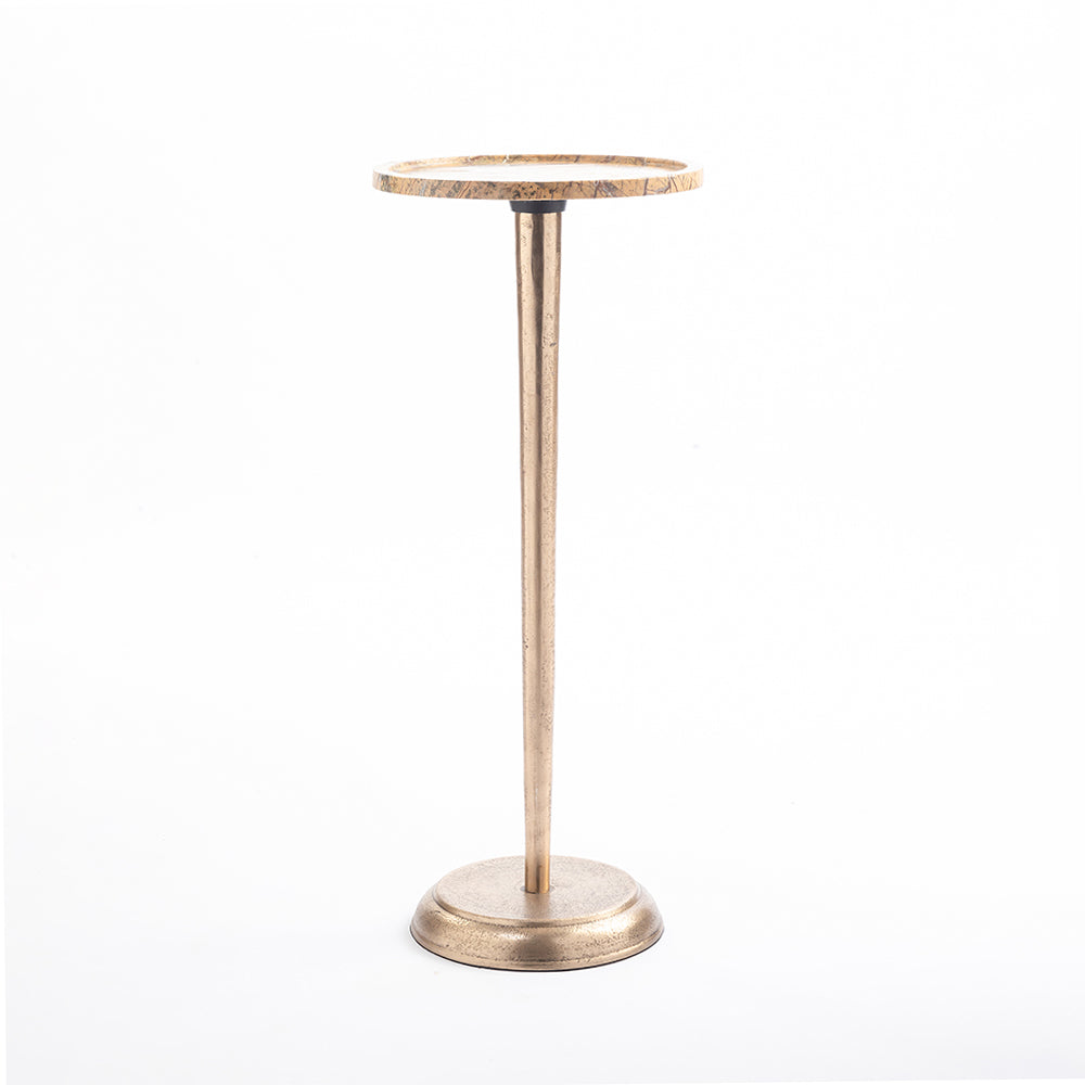 Terer Marble Round Side Table with Iron