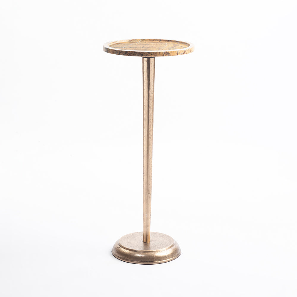 Terer Marble Round Side Table with Iron