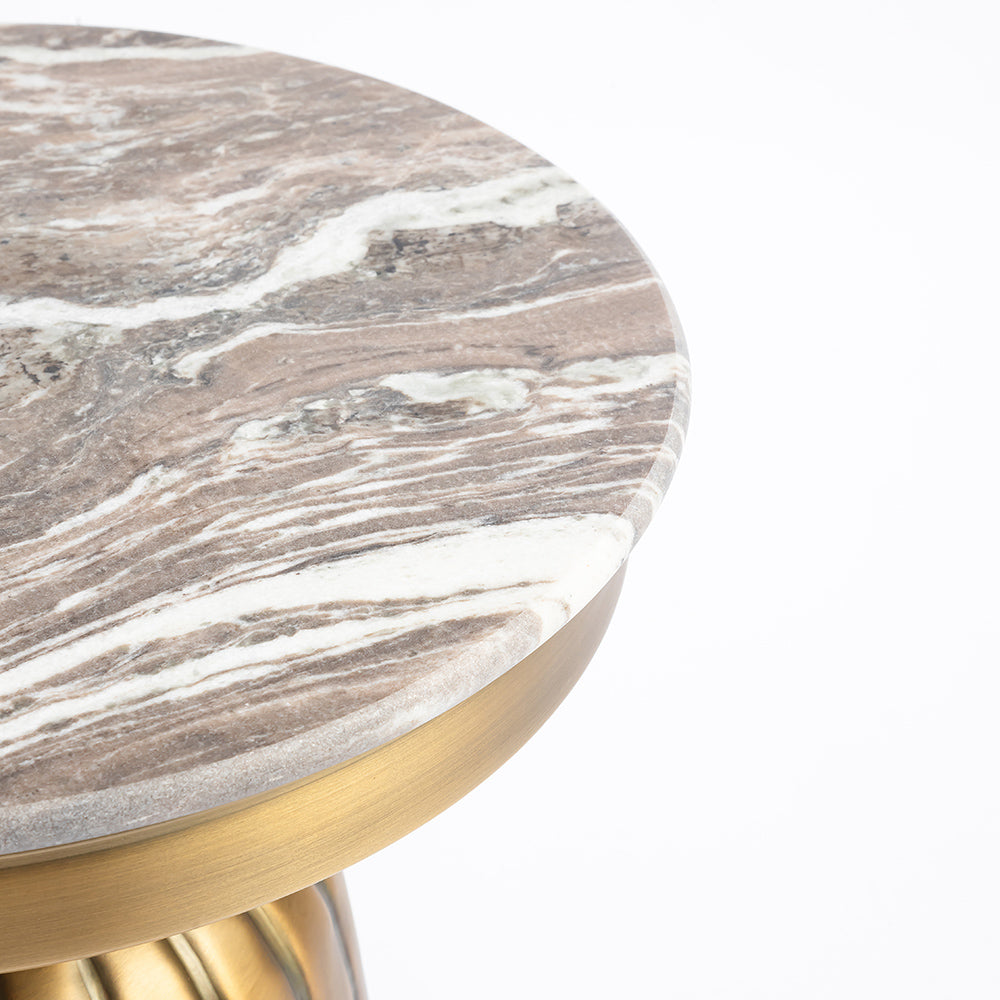 Marble Guett Round Coffee Table Set of 2 with Metal - All
