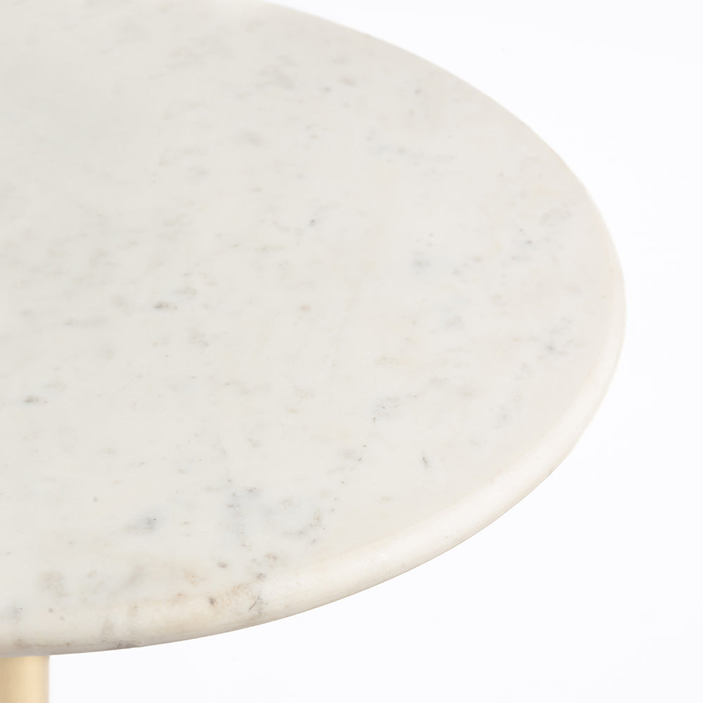 Marble Ivye Round Side Table with Metal