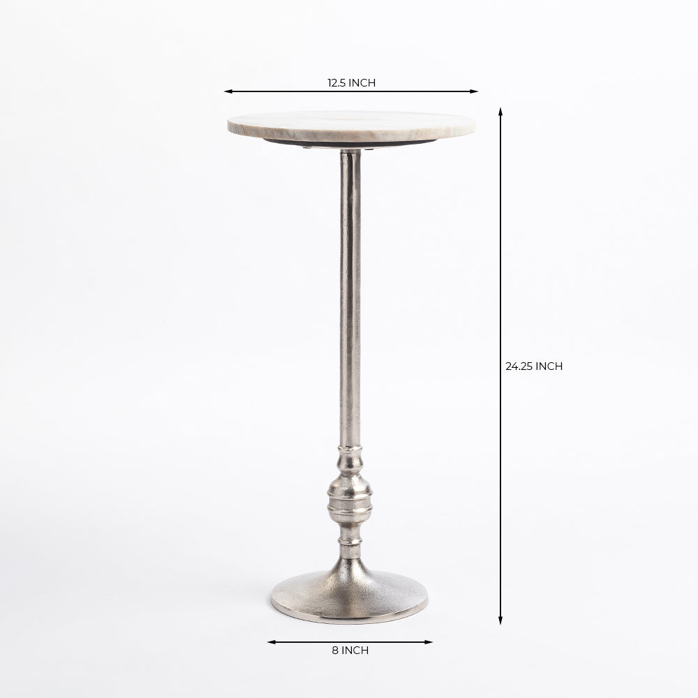 Marble Benassi Round Side Table with Metal