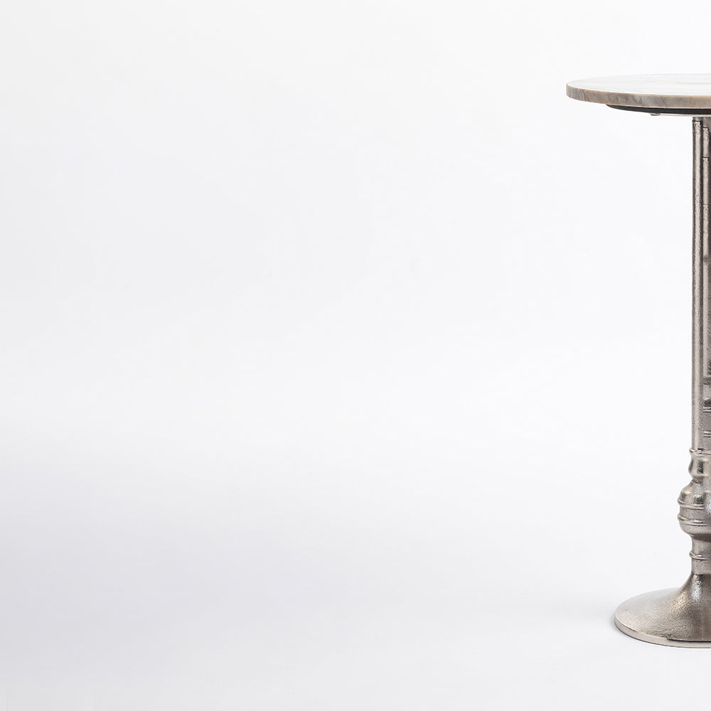 Marble Benassi Round Side Table with Metal