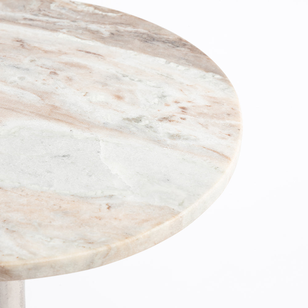 Marble Benassi Round Side Table with Metal