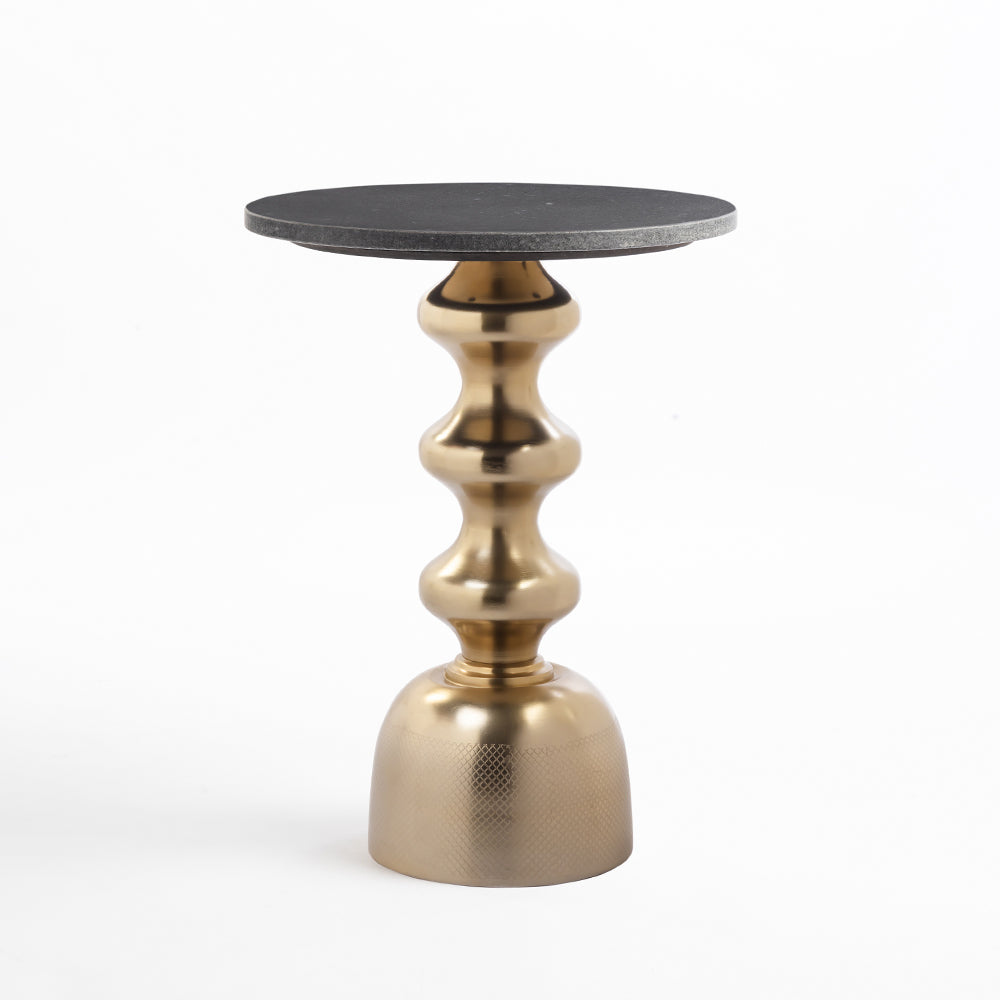 Marble Corry Round Side Table with Metal