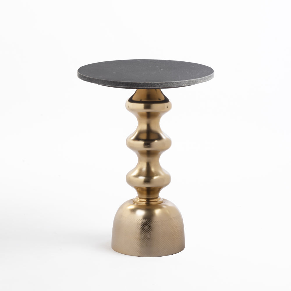Marble Corry Round Side Table with Metal