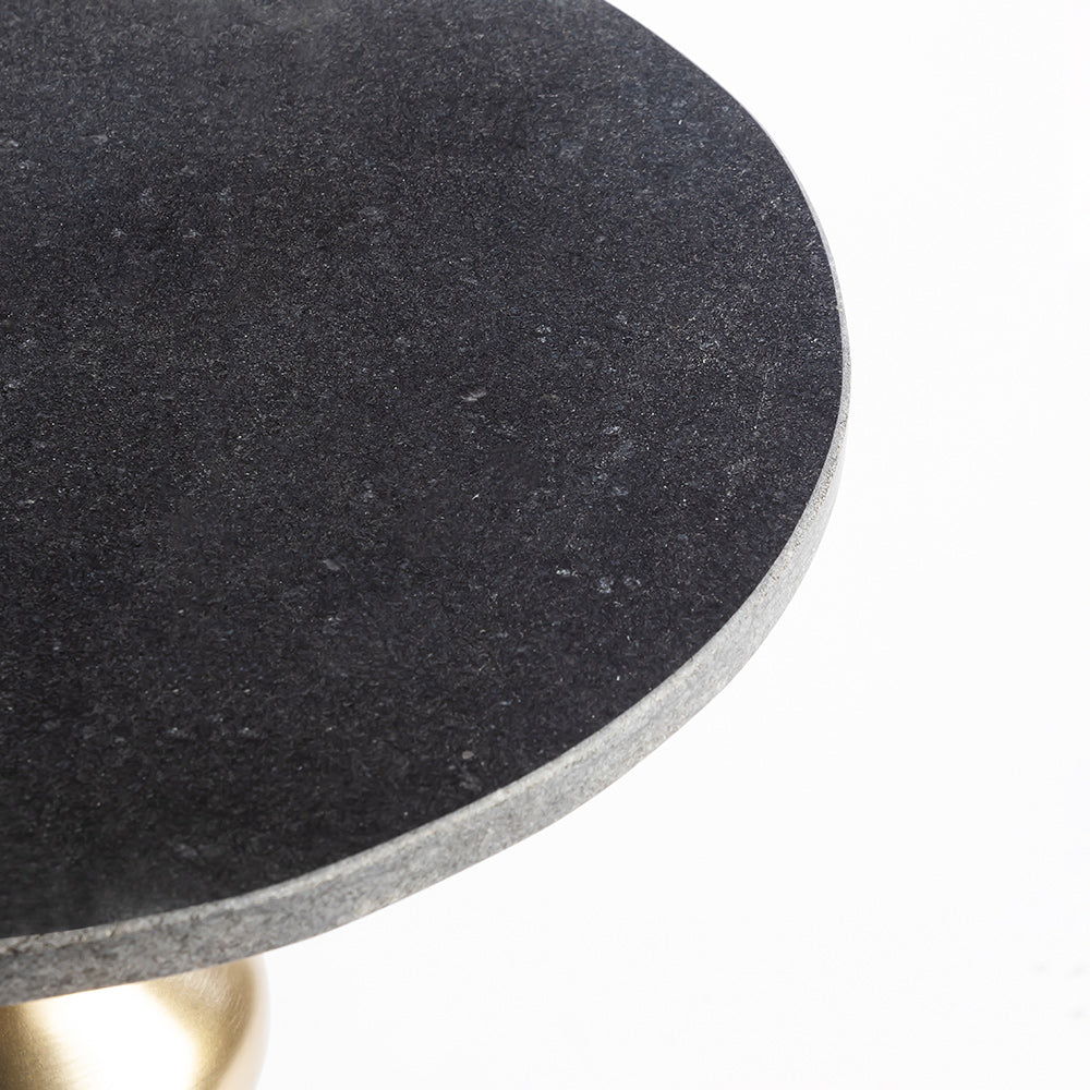 Marble Corry Round Side Table with Metal