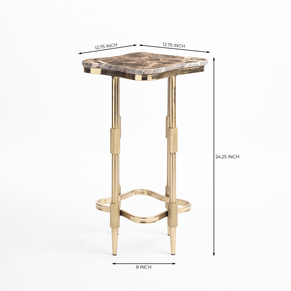 Marble Deku Side Table with Metal