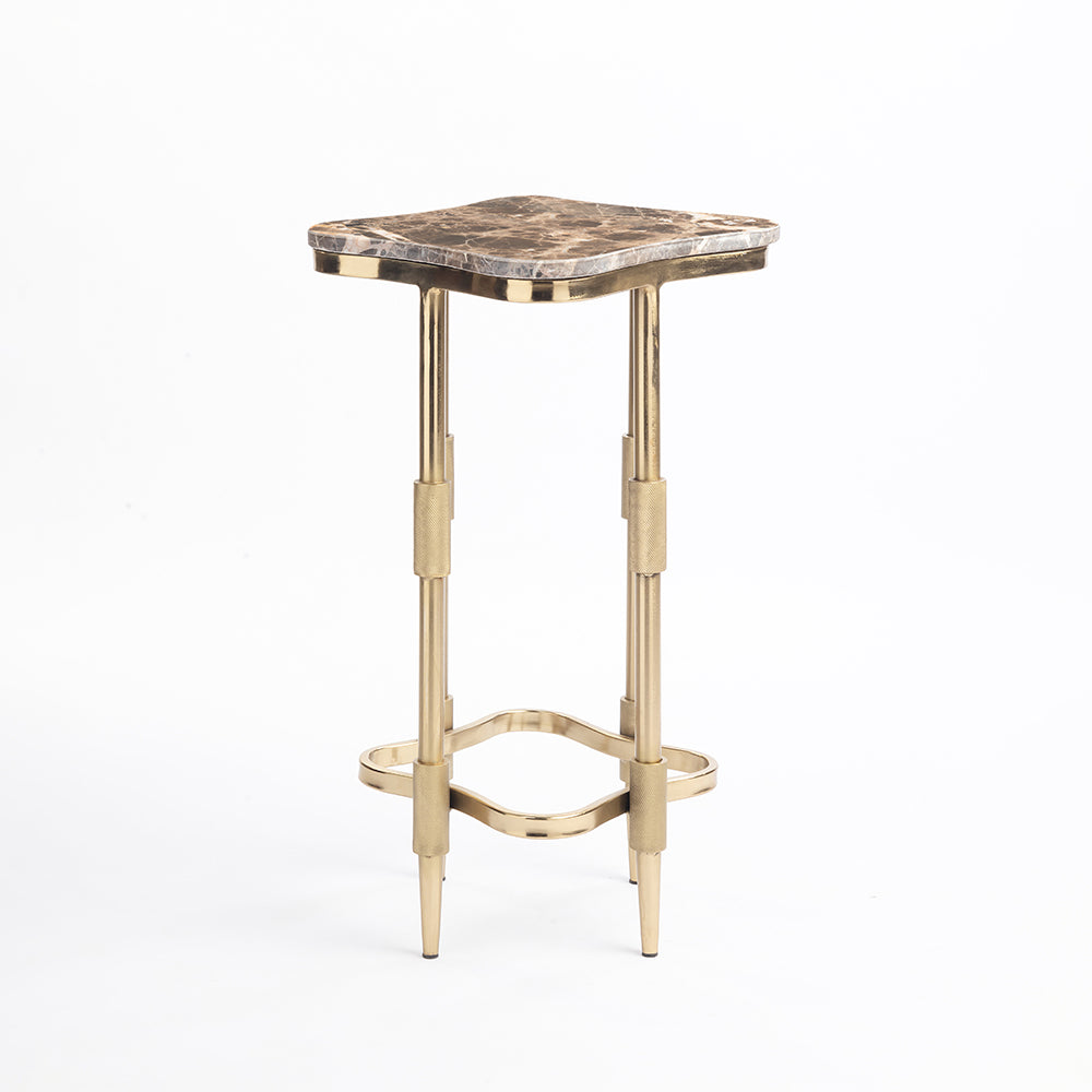 Marble Deku Side Table with Metal