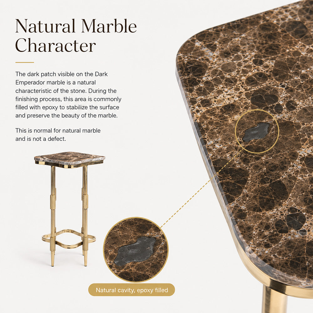 Marble Deku Side Table with Metal