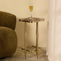 Marble Deku Side Table with Metal