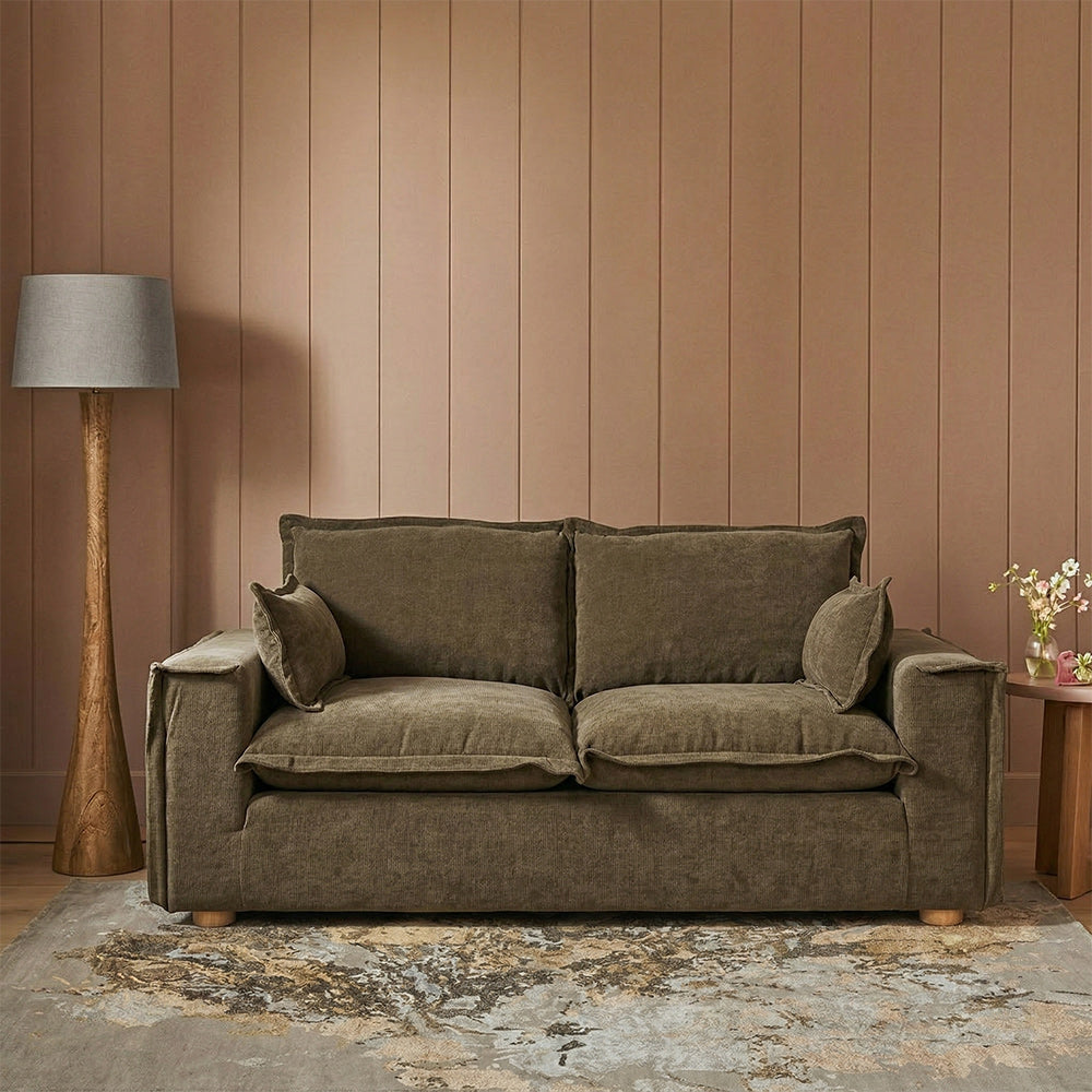 Chenille Fergie 2-Seater Sofa - Dark Moss