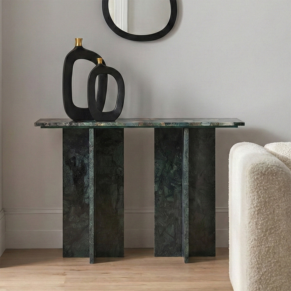 Verona Green Marble Console Table