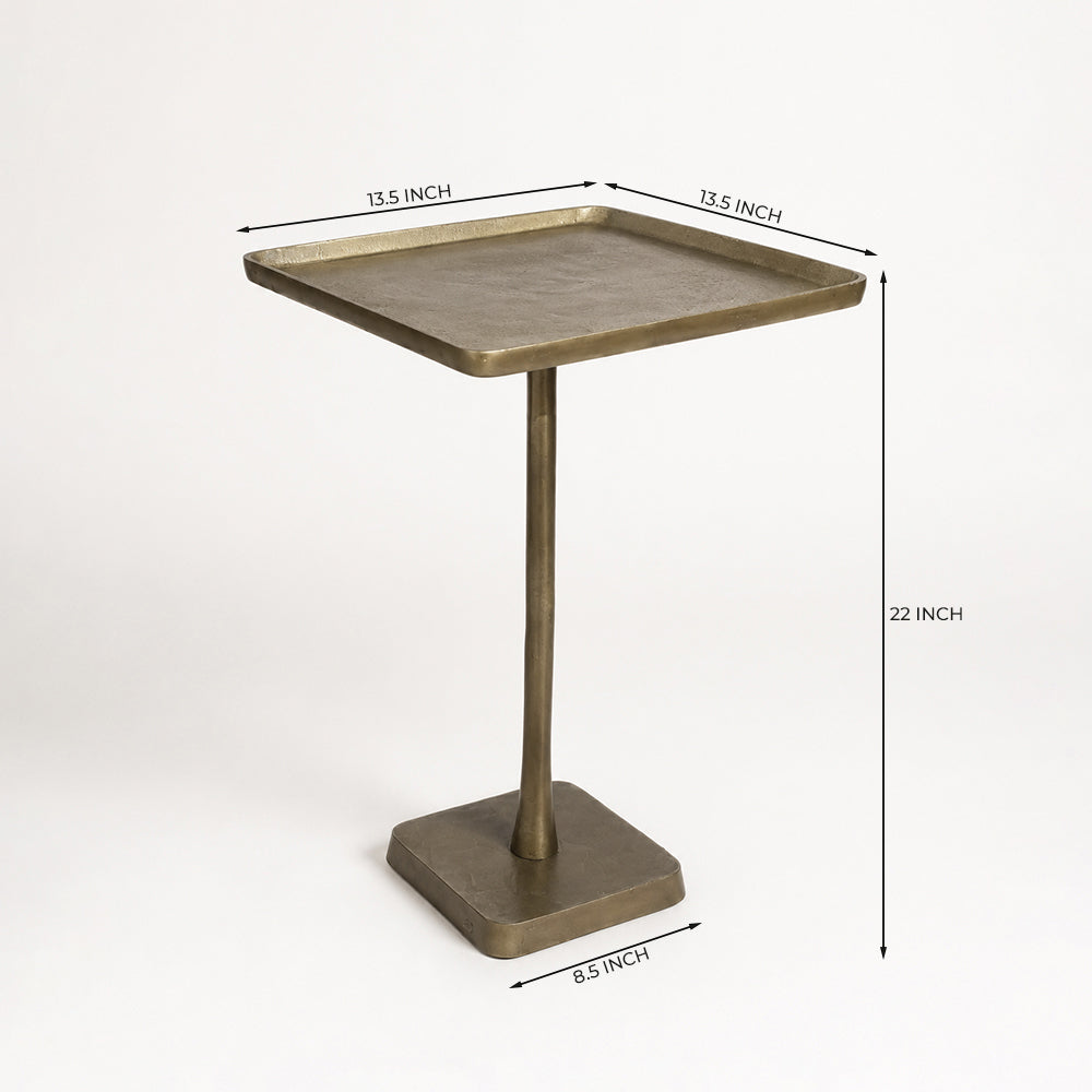 Vedo Aluminium Side Table – Matte Antique Brass