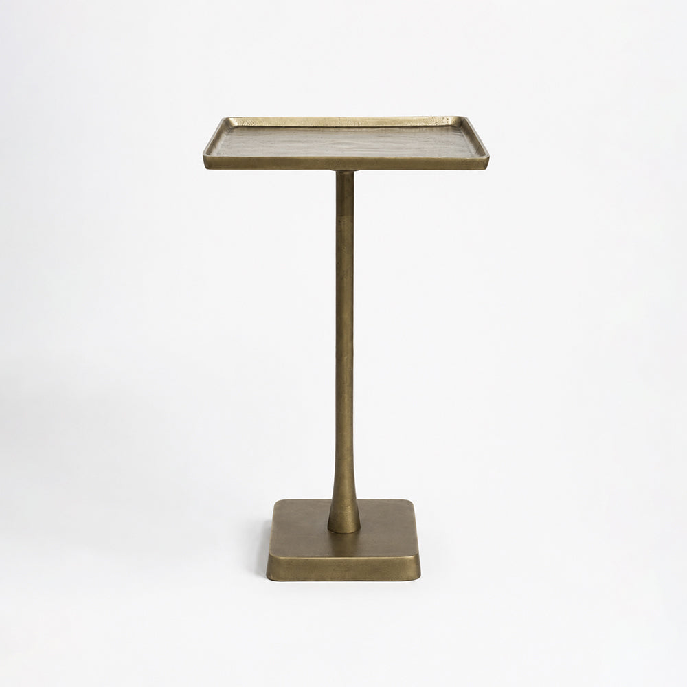 Vedo Aluminium Side Table – Matte Antique Brass