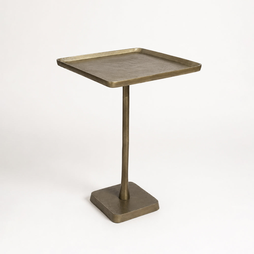 Vedo Aluminium Side Table – Matte Antique Brass