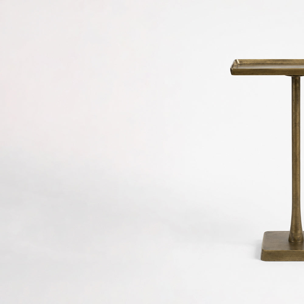 Vedo Aluminium Side Table – Matte Antique Brass
