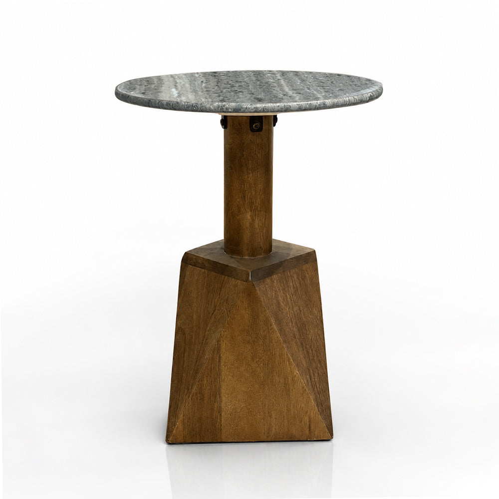 Beck mango wood Side Table with Marble