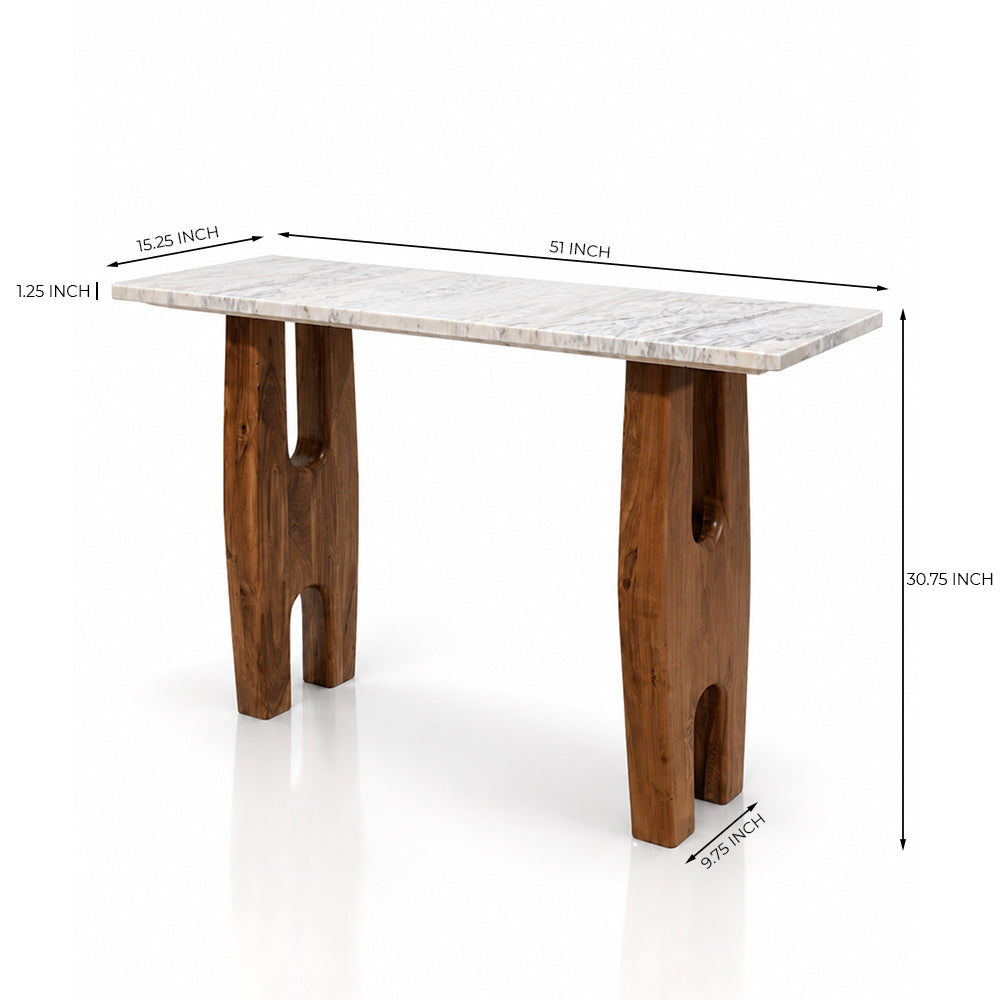 Elley Marble Console Table with Wood
