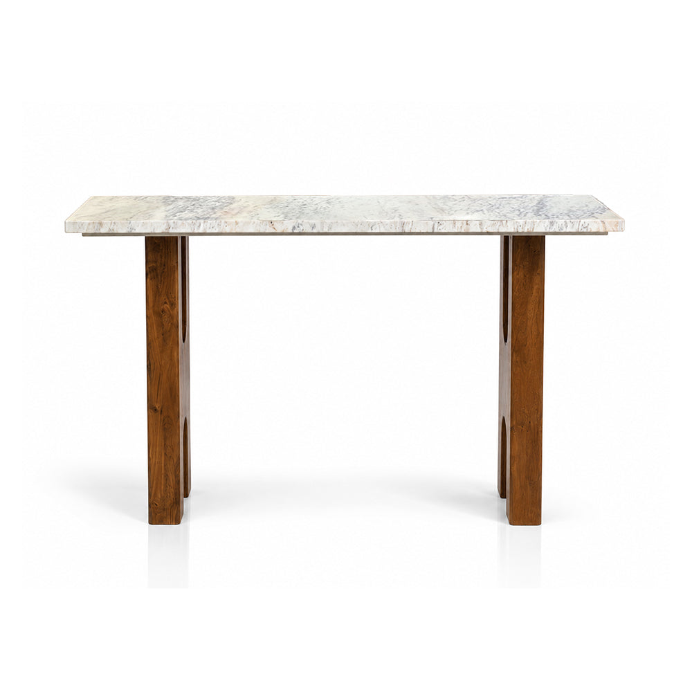 Elley Marble Console Table with Wood
