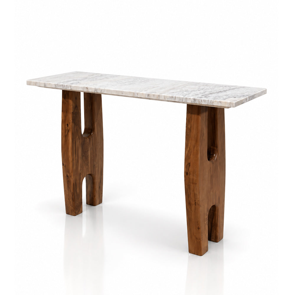 Elley Marble Console Table with Wood
