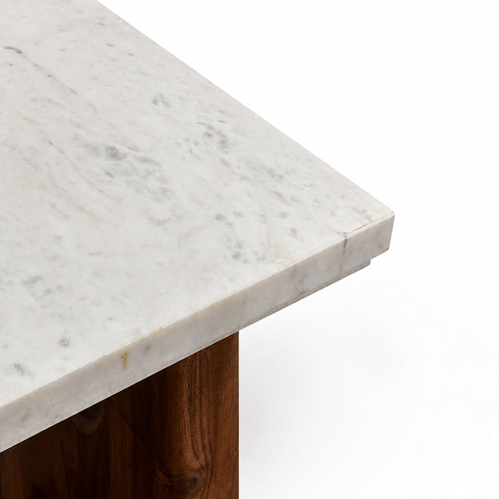 Flume Marble Coffee Table with Wood