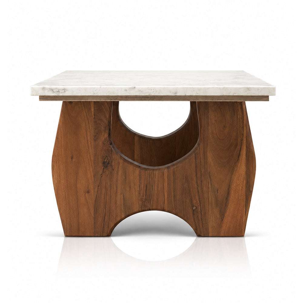 Flume Marble Coffee Table with Wood