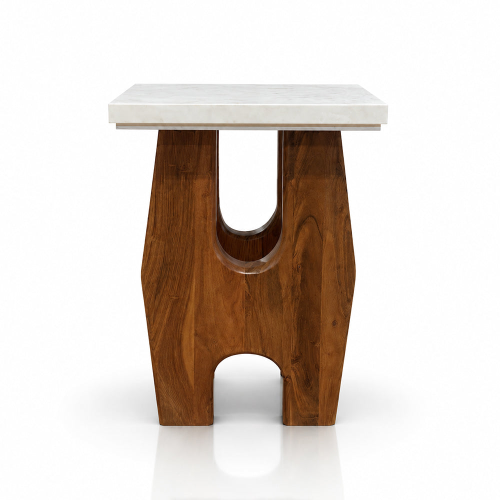 Joji Marble Side Table with Wood