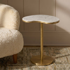 Nelly Metal Side Table with Marble