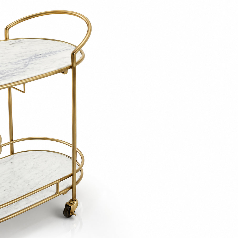 Winona Marble Serving Trolley with Metal