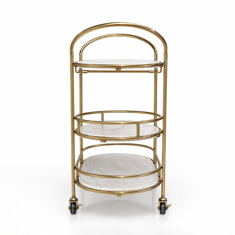 Winona Marble Serving Trolley with Metal
