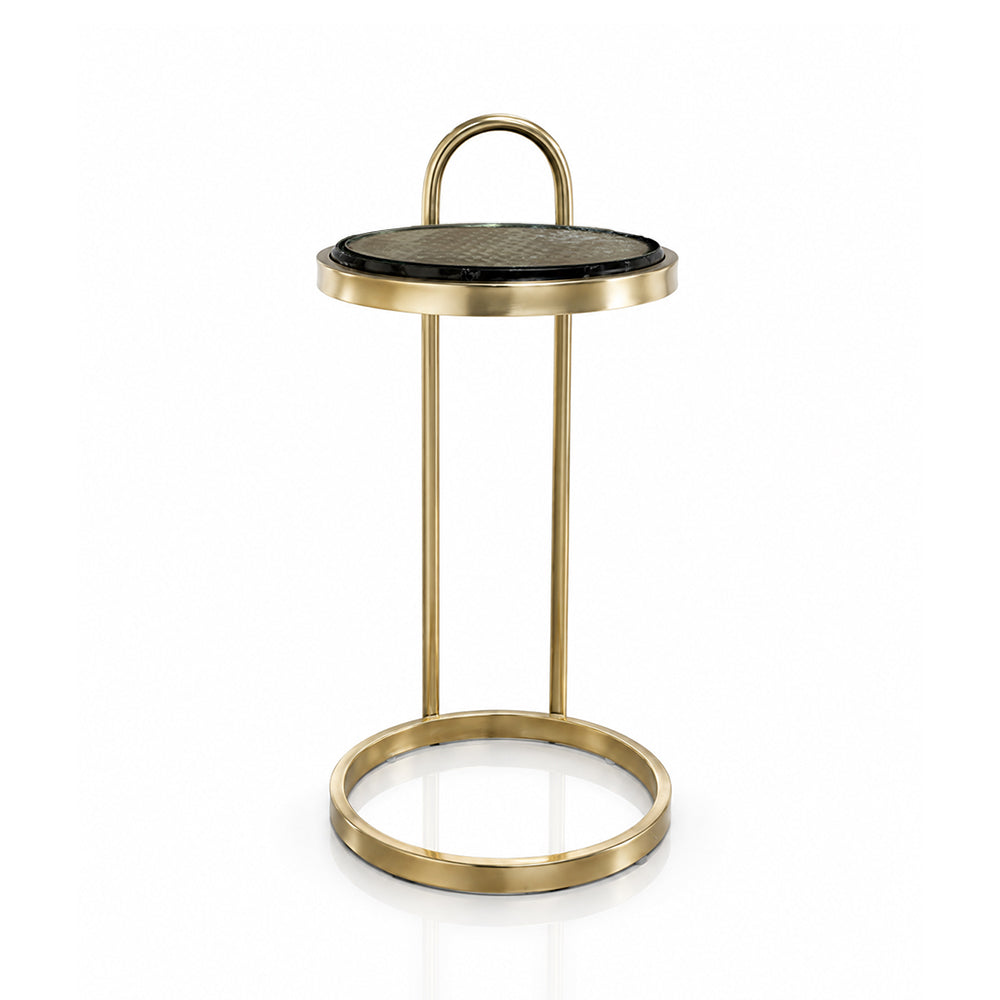 Vena Metal Side Table with Marble