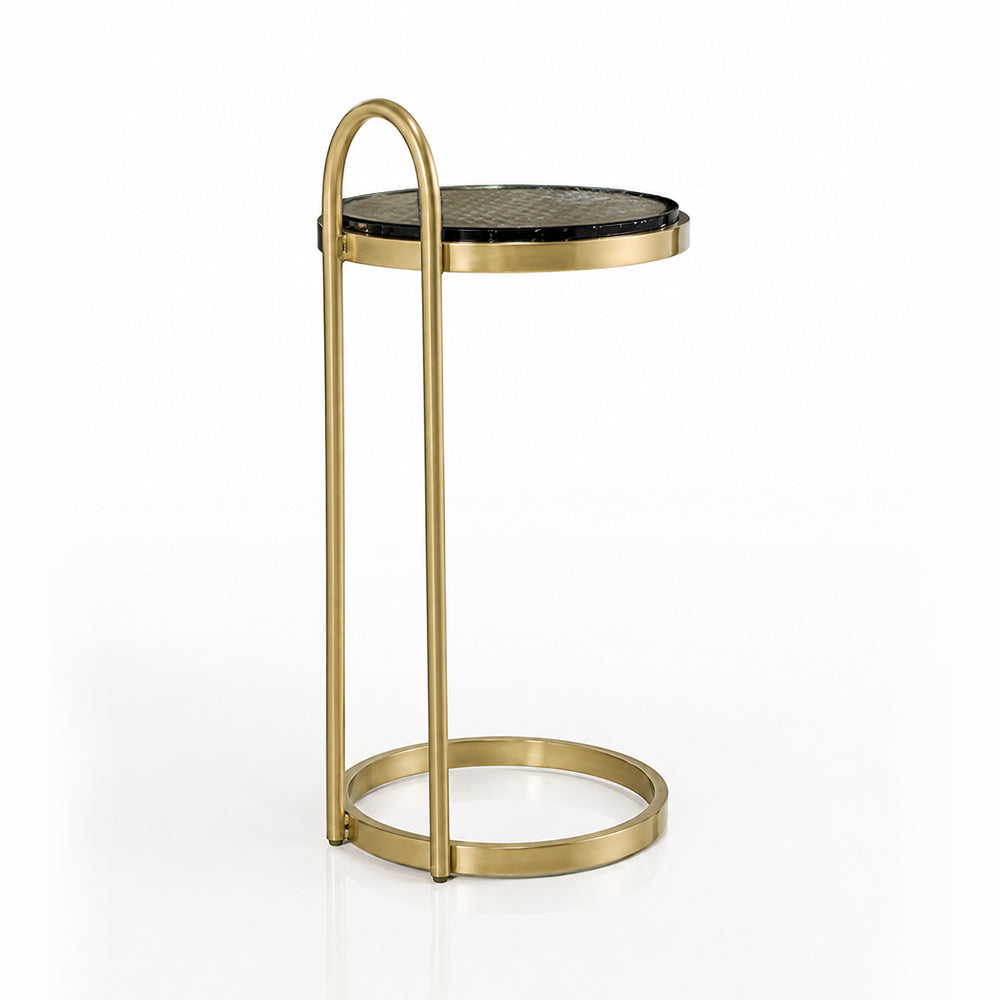 Vena Metal Side Table with Marble