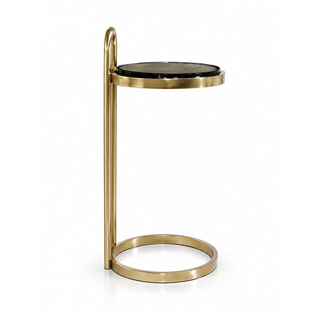Vena Metal Side Table with Marble