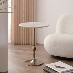 Ulsa Aluminum Side Table with Marble