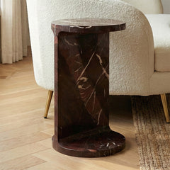 Russi Red Jasper Marble Accent Table