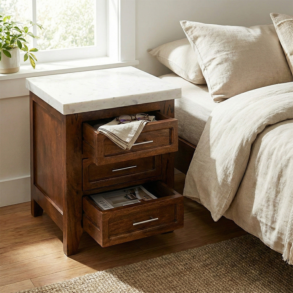 Zamna Mango Wood Bedside Desk