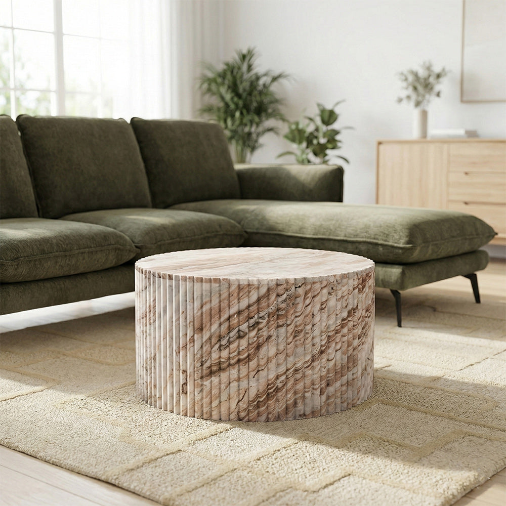 Fruta Marble Round Coffee Table - Large